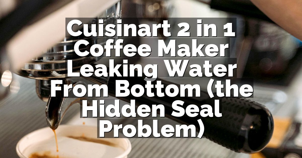 Cuisinart 2 in 1 Coffee Maker Leaking Water From Bottom (the Hidden Seal Problem)