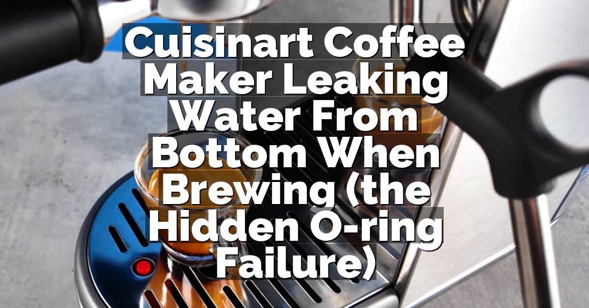 Cuisinart Coffee Maker Leaking Water From Bottom When Brewing (the Hidden O-ring Failure)