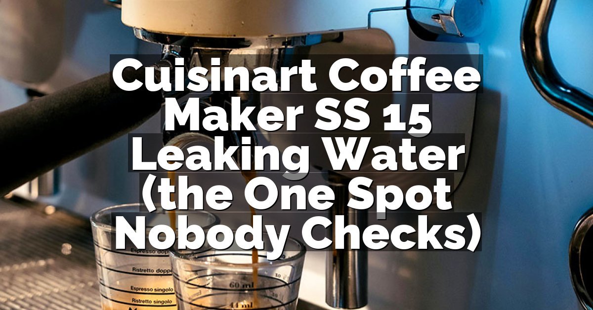 Cuisinart Coffee Maker SS 15 Leaking Water (the One Spot Nobody Checks)