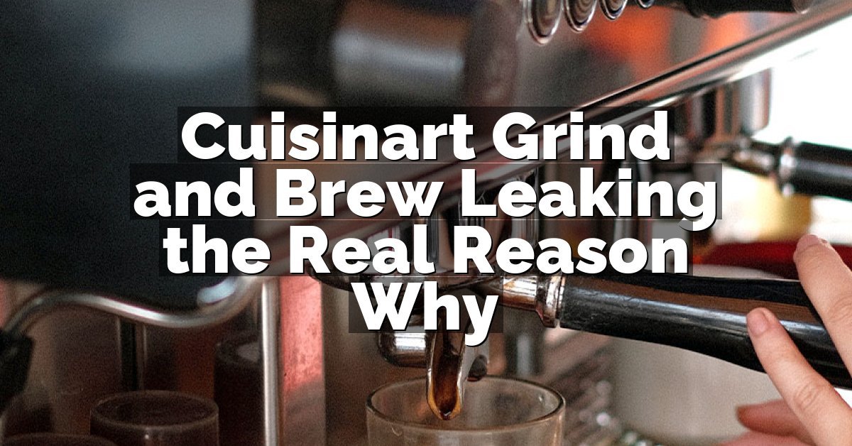 Cuisinart Grind and Brew Leaking the Real Reason Why