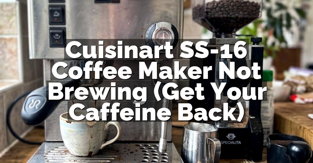 Cuisinart SS-16 Coffee Maker Not Brewing (Get Your Caffeine Back)