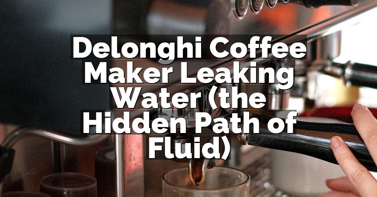 Delonghi Coffee Maker Leaking Water (the Hidden Path of Fluid)