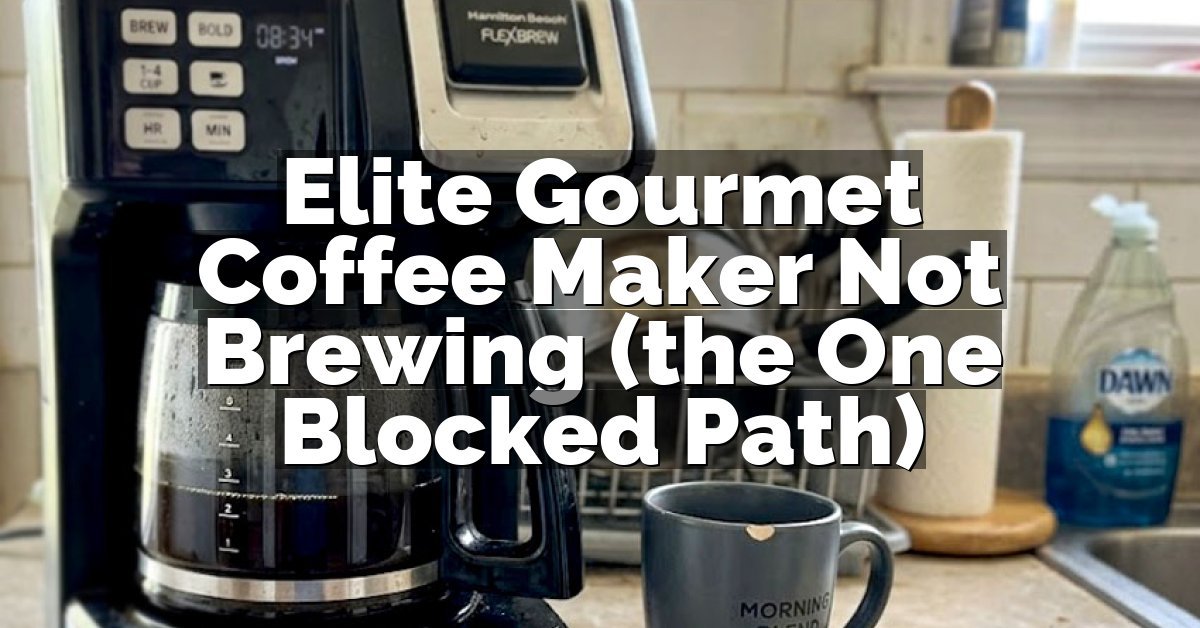 Elite Gourmet Coffee Maker Not Brewing (the One Blocked Path)
