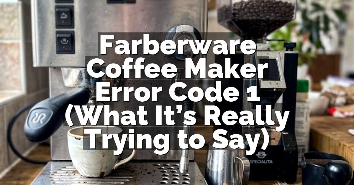 Farberware Coffee Maker Error Code 1 (What It’s Really Trying to Say)