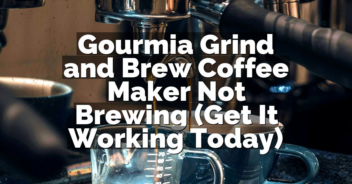 Gourmia Grind and Brew Coffee Maker Not Brewing (Get It Working Today)