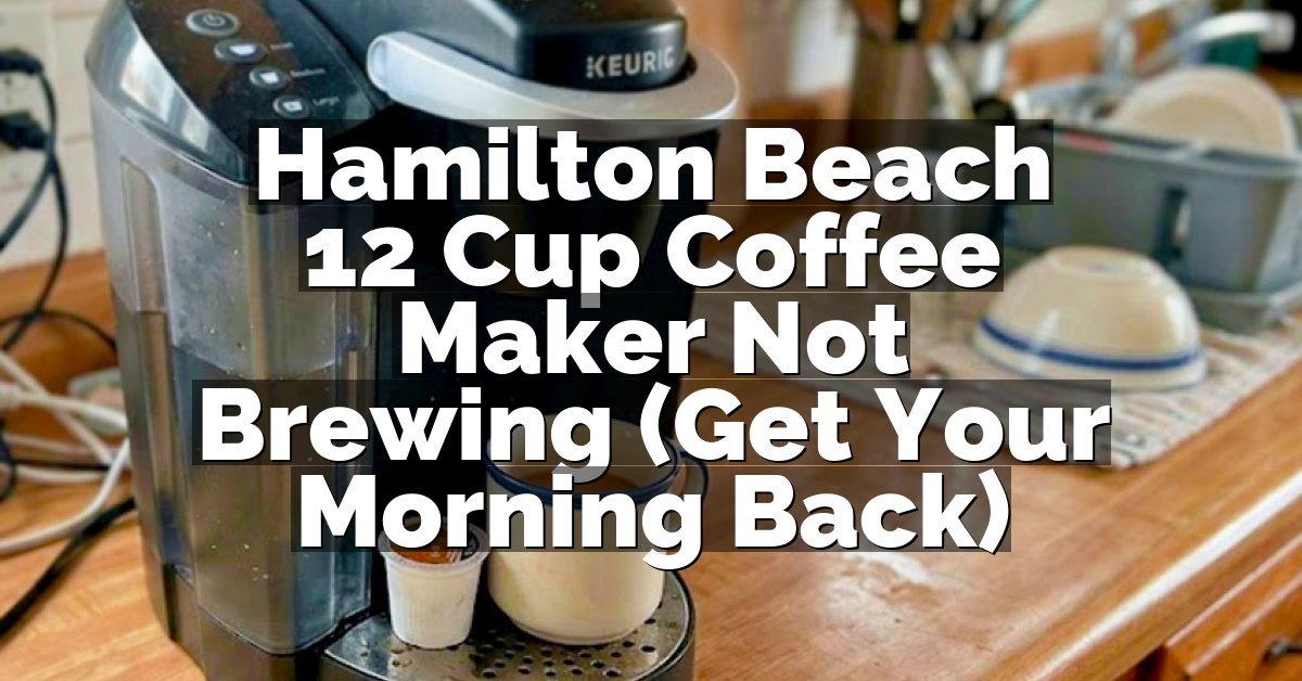 Hamilton Beach 12 Cup Coffee Maker Not Brewing (Get Your Morning Back)