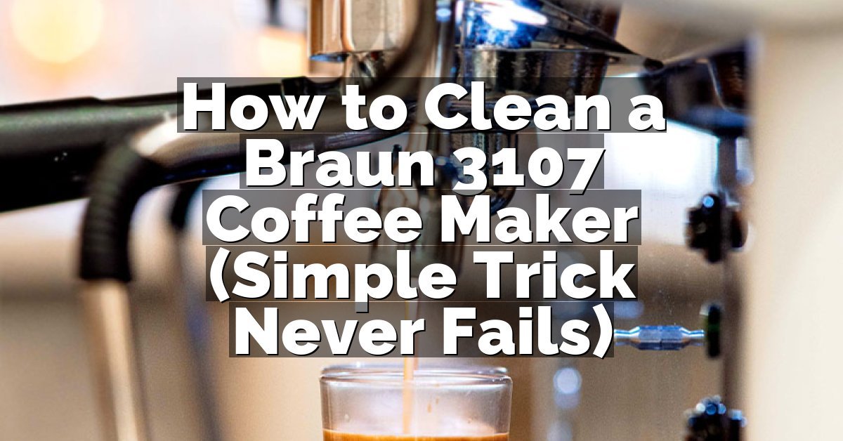 How to Clean a Braun 3107 Coffee Maker (Simple Trick Never Fails)