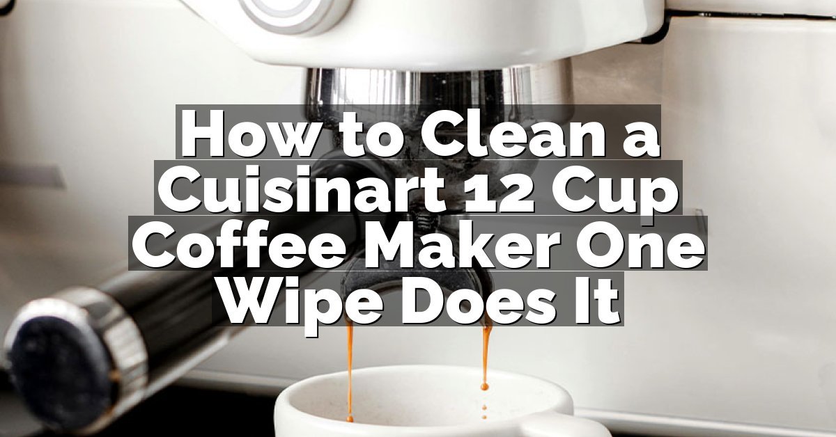 How to Clean a Cuisinart 12 Cup Coffee Maker One Wipe Does It