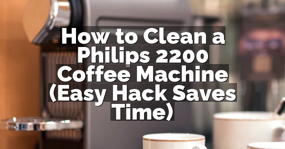 How to Clean a Philips 2200 Coffee Machine (Easy Hack Saves Time)