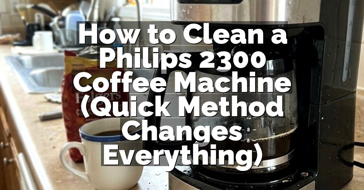 How to Clean a Philips 2300 Coffee Machine (Quick Method Changes Everything)