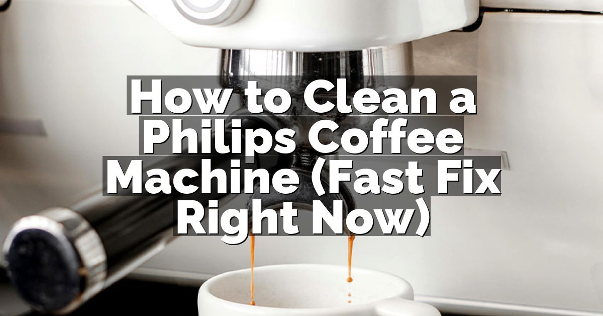 How to Clean a Philips Coffee Machine (Fast Fix Right Now)