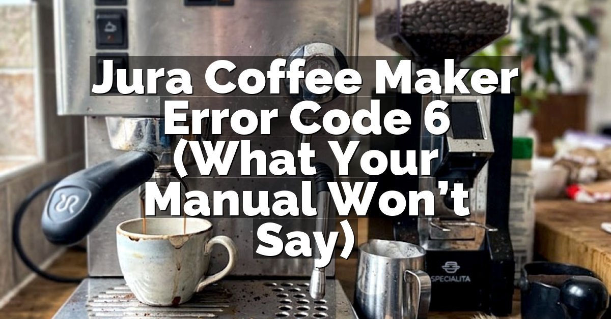 Jura Coffee Maker Error Code 6 (What Your Manual Won’t Say)