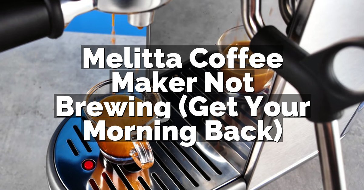 Melitta Coffee Maker Not Brewing (Get Your Morning Back)