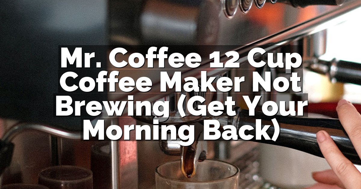 Mr. Coffee 12 Cup Coffee Maker Not Brewing (Get Your Morning Back)