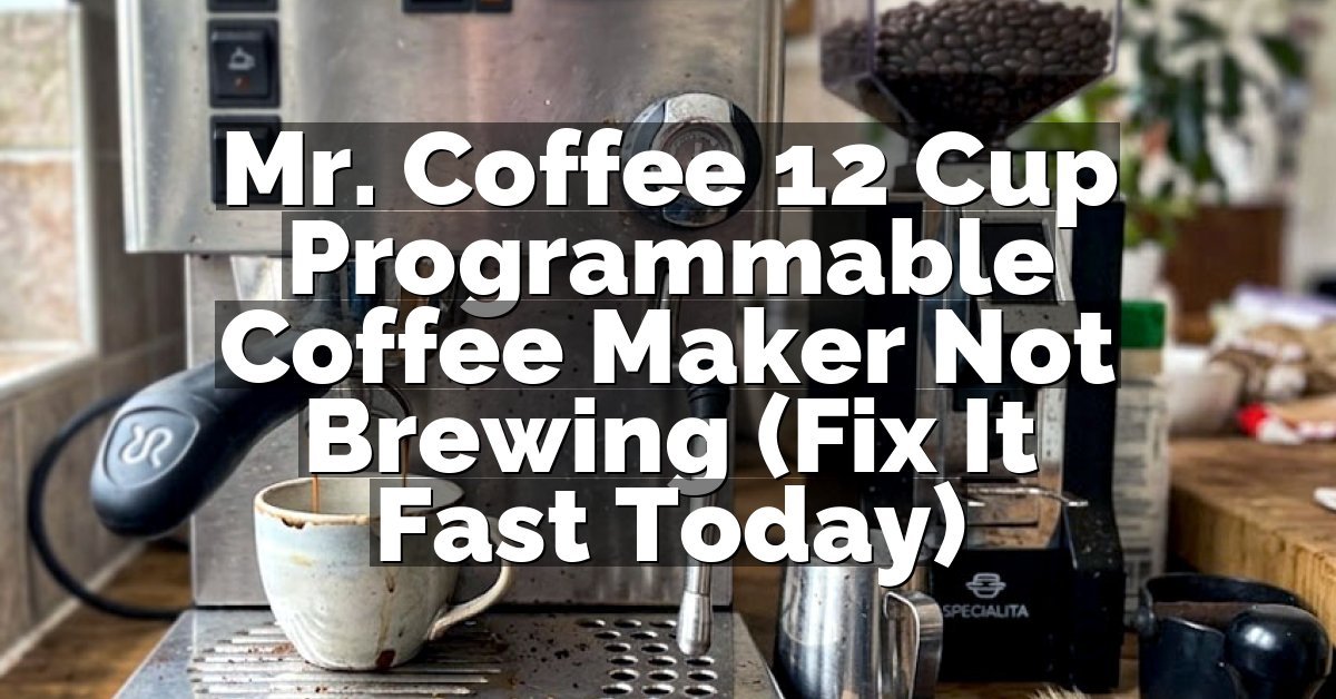 Mr. Coffee 12 Cup Programmable Coffee Maker Not Brewing (Fix It Fast Today)