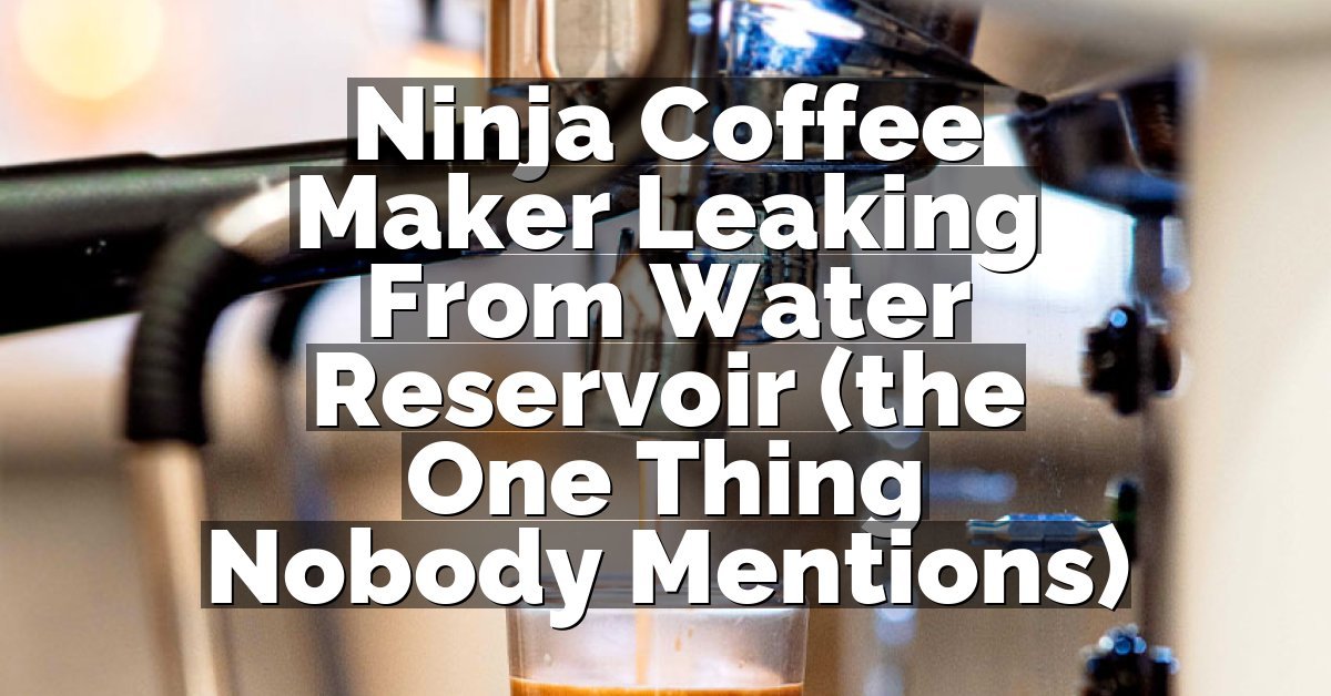 Ninja Coffee Maker Leaking From Water Reservoir (the One Thing Nobody Mentions)