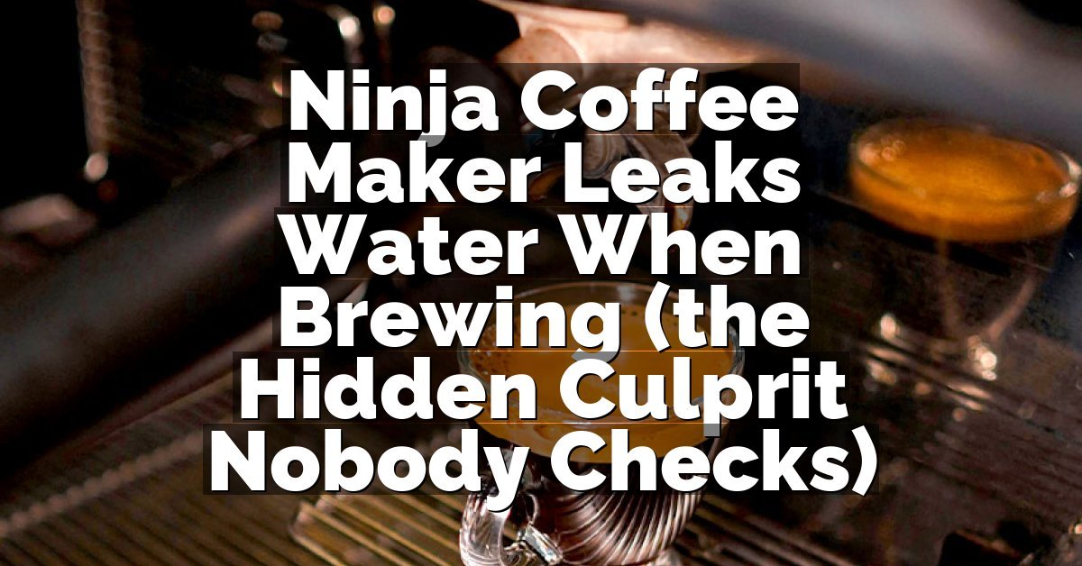 Ninja Coffee Maker Leaks Water When Brewing (the Hidden Culprit Nobody Checks)